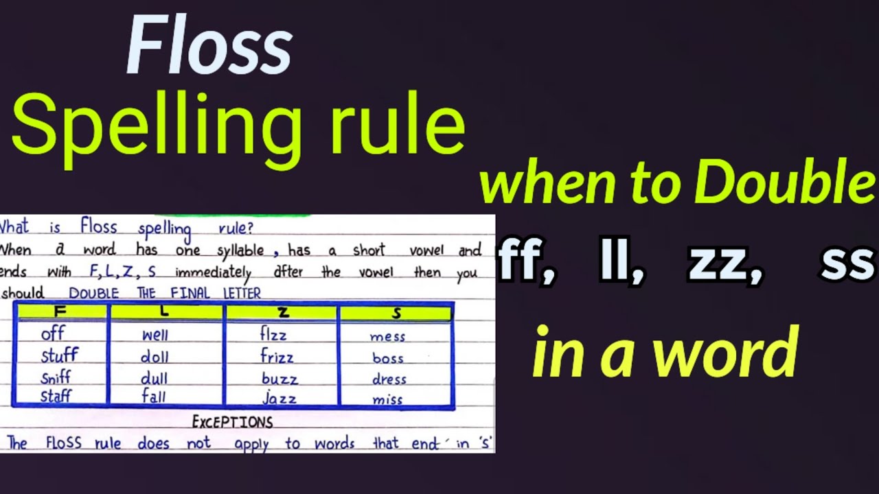 English spelling rule | Floss rule. When to double consonants.