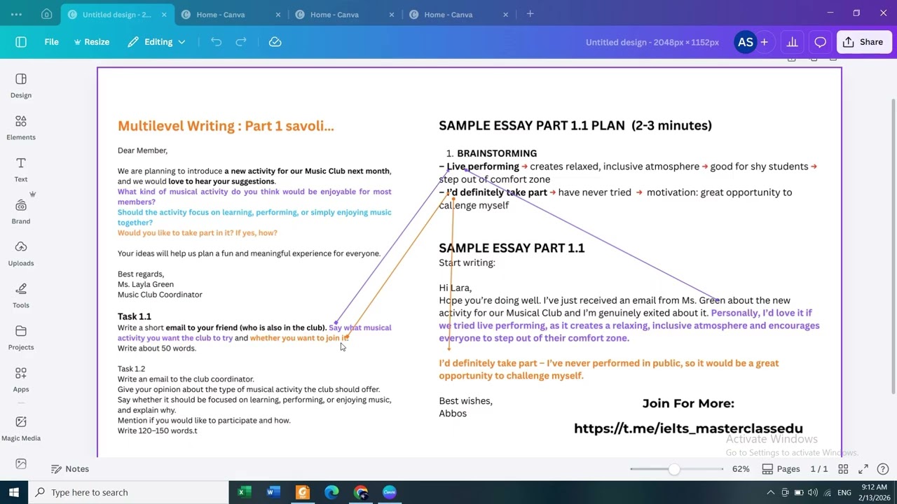 Multilevel Writing Task 1 B2-C1 Level Yozish  #ielts #multilevel #uzbekistan #english #writing 