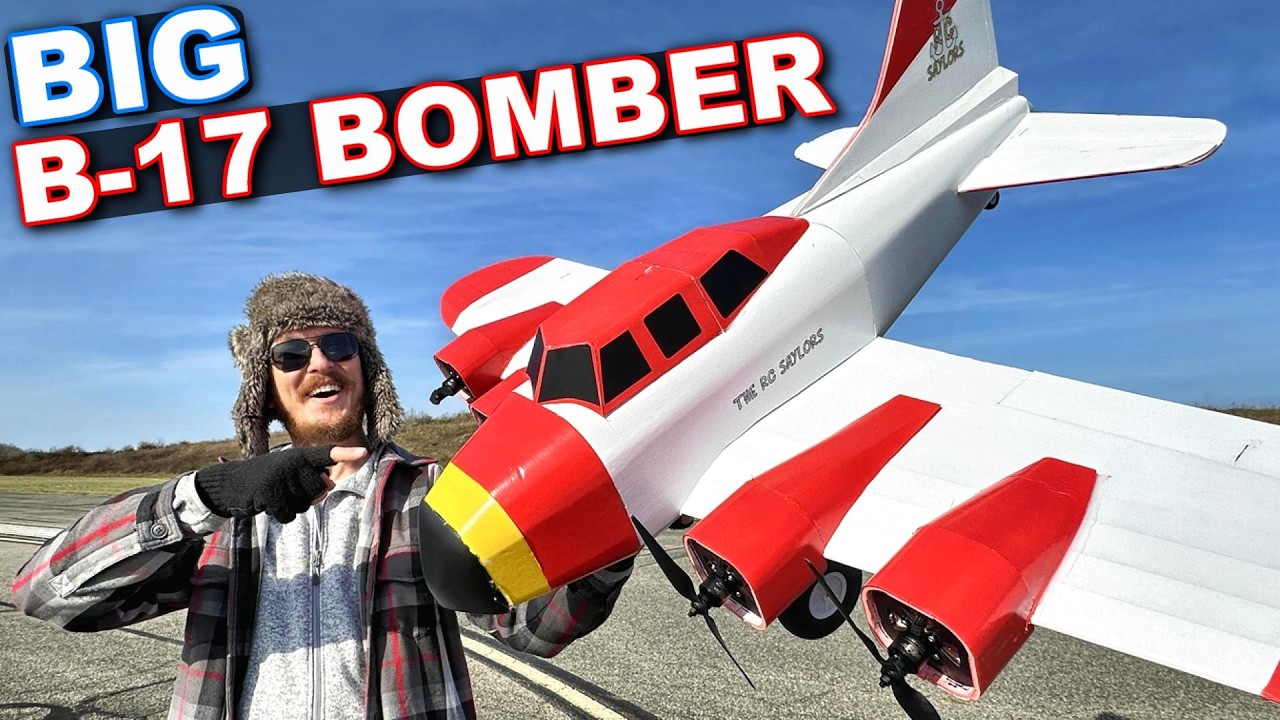 Dropping 60 NERF Darts From This HUGE RC B-17 Bomber Plane!!!