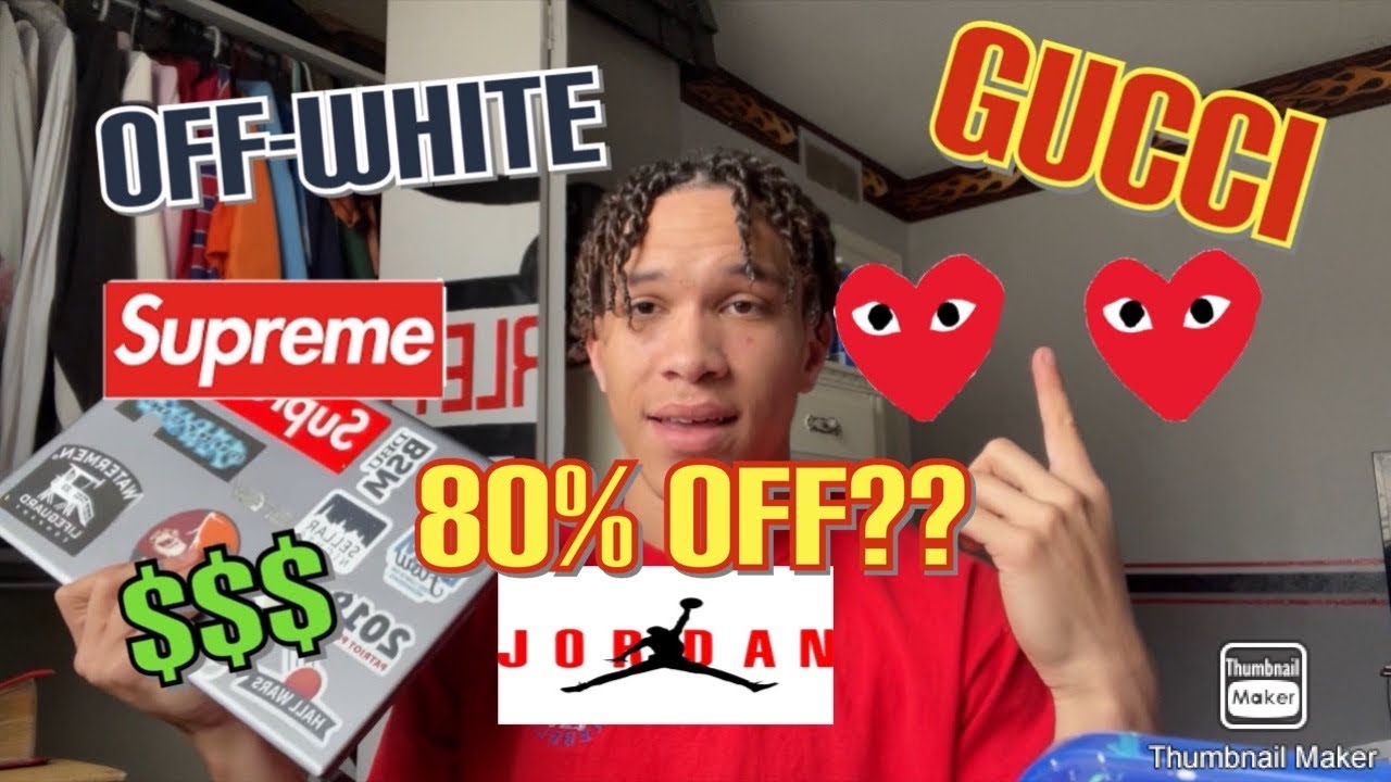 HOW TO GET DESIGNER CLOTHES CHEAP (Online) | GUCCI, OFF-WHITE, JORDAN, CDG | Affordable Clothes