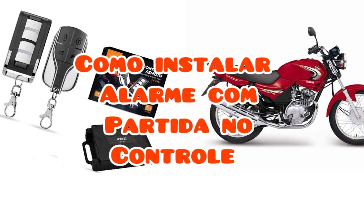 Como instalar alarme universal com partida no controle na ybr 