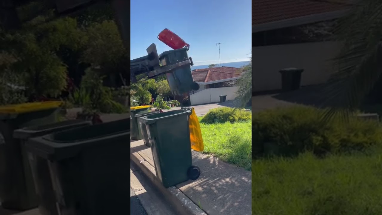 ASMR GARBAGE TRUCK BIN COLLECTION