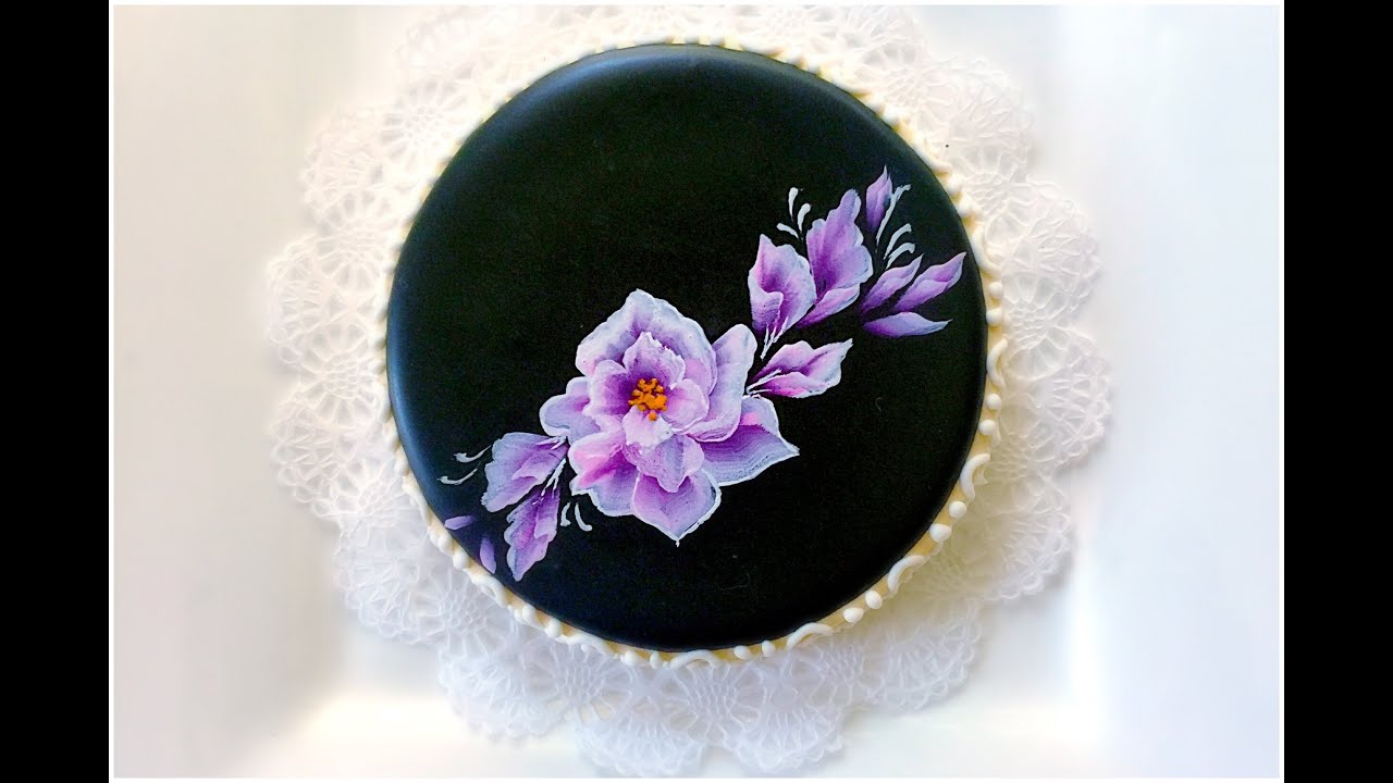 One stroke technique. Floral cookie. My little bakery.