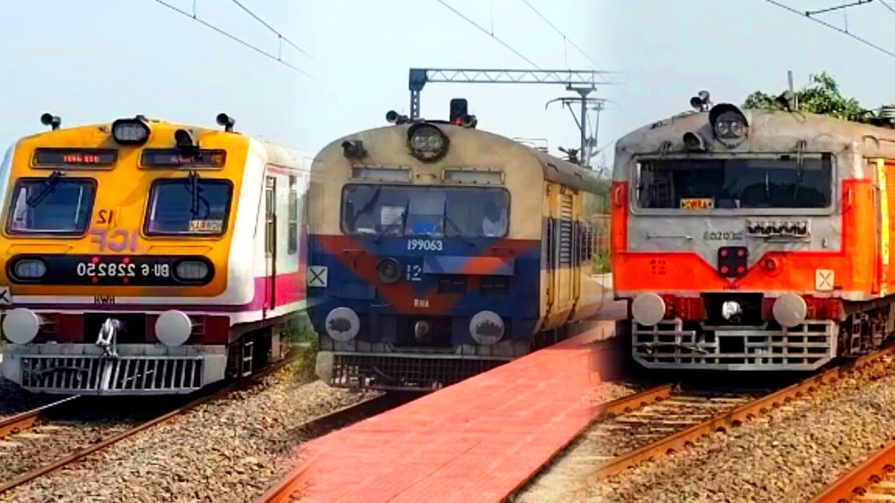 Dangerous🔥 High Speed EMU+MEMU Parallel Crossing Trains! At TALANDU Railway station। Indian Railway।