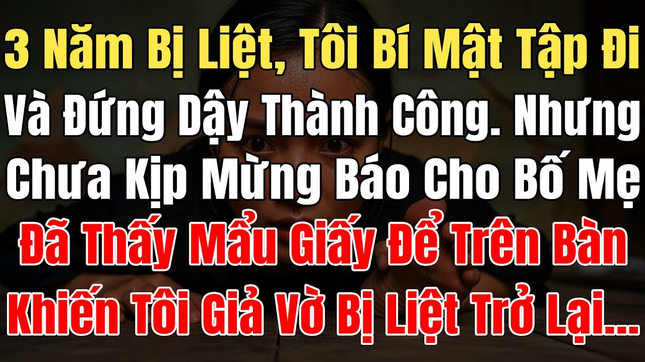 3N Bị Liệt Tôi Bí Mật Tập Đi Và Đứng Dậy, Chưa Kịp Mừng Thì Thấy Mẩu Giấy Cảnh Báo, Nên Lại Giả Liệt