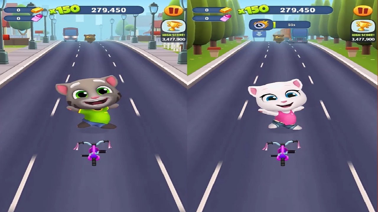 Talking Tom Gold Run New Update Cycle Tour event Talking Tom  VS Talking Angela Boss Fight