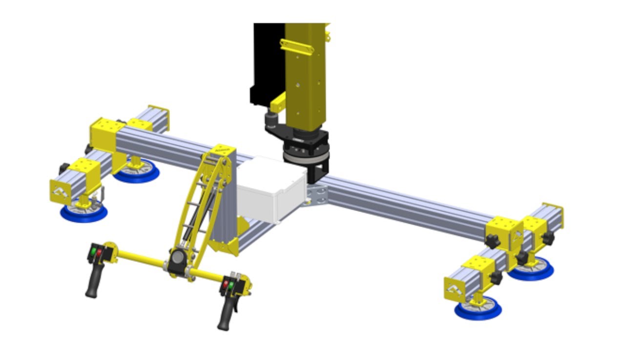 AIM6890 505 Lb. 4 cup Vacuum Tool on a TorqLIFT with Two Hand Release
