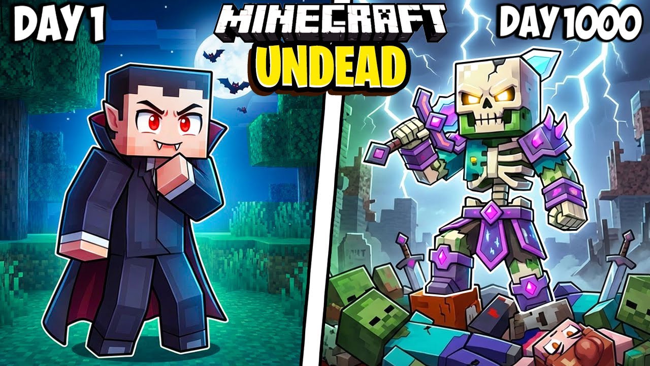 I Survived 1000 Days as the UNDEAD in Minecraft