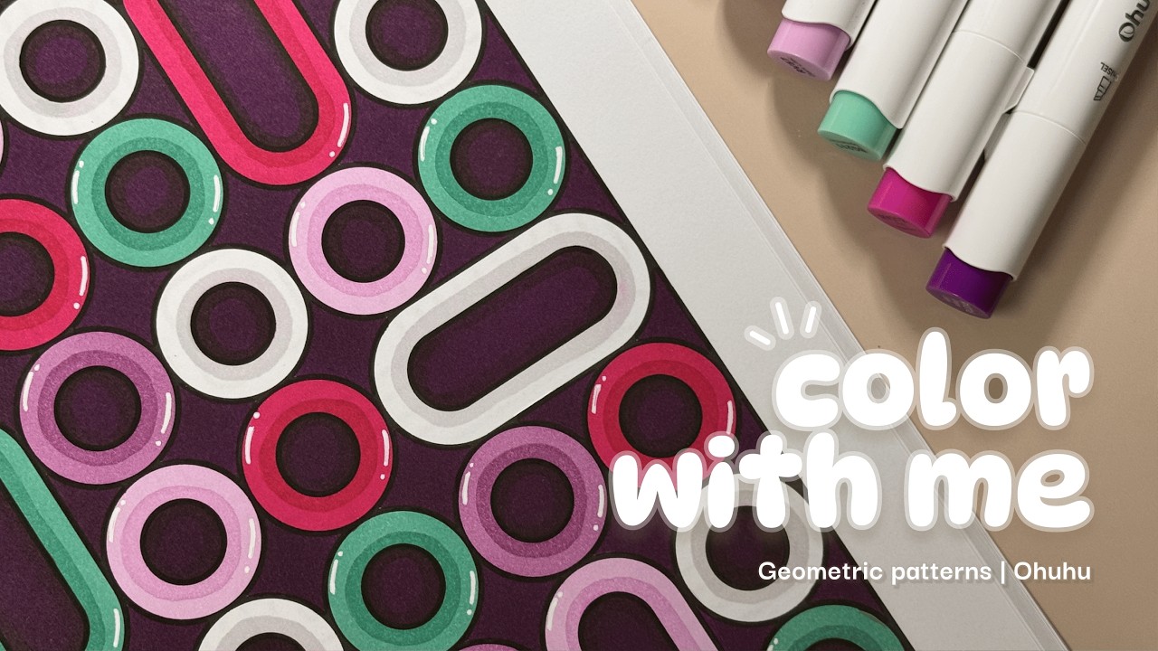 Satisfying ASMR Coloring ✨ Geometric Patterns | Ohuhu
