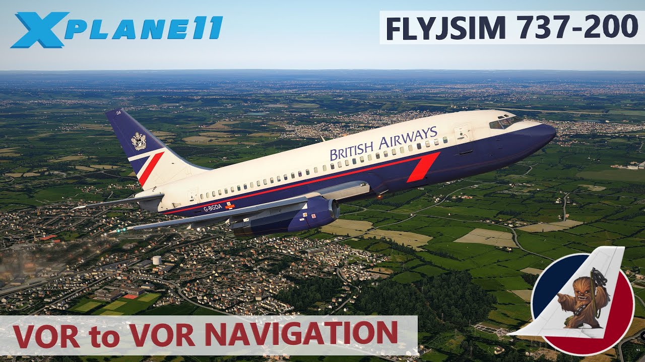 VOR to VOR Navigation in X-Plane 11 with the FlyJSim 737-200