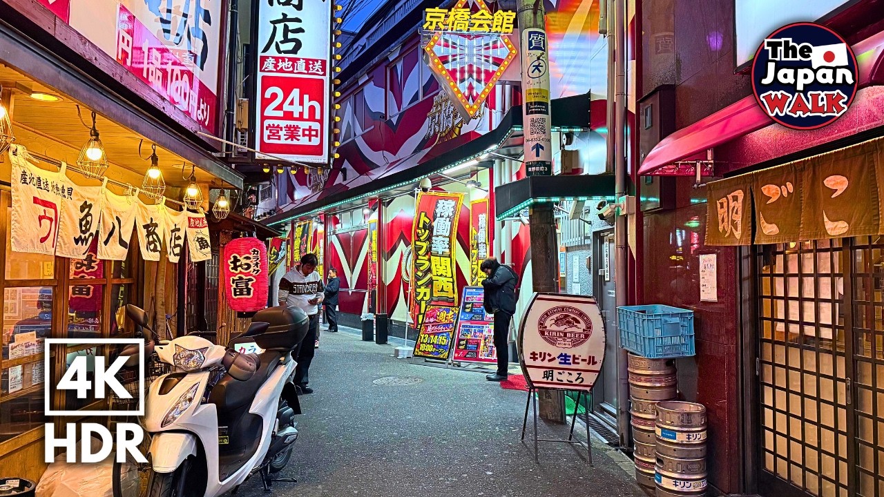 Osaka Sunset to Night Walk – From Quiet Streets to Local Nightlife | Japan | 4K HDR