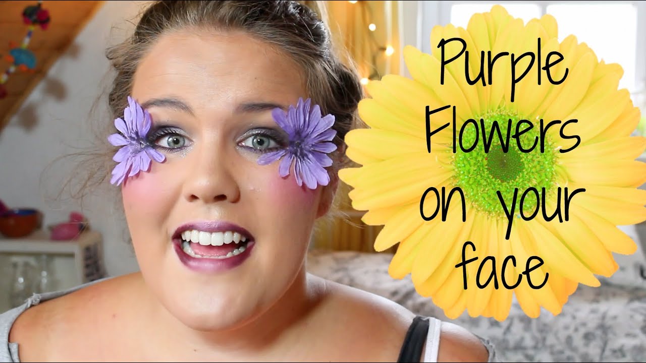 Festival Makeup : Purple flowers on your Face