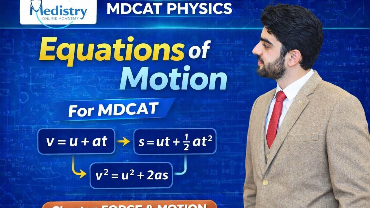 Equations of Motion – MDCAT Physics | Force & Motion (Must Watch!