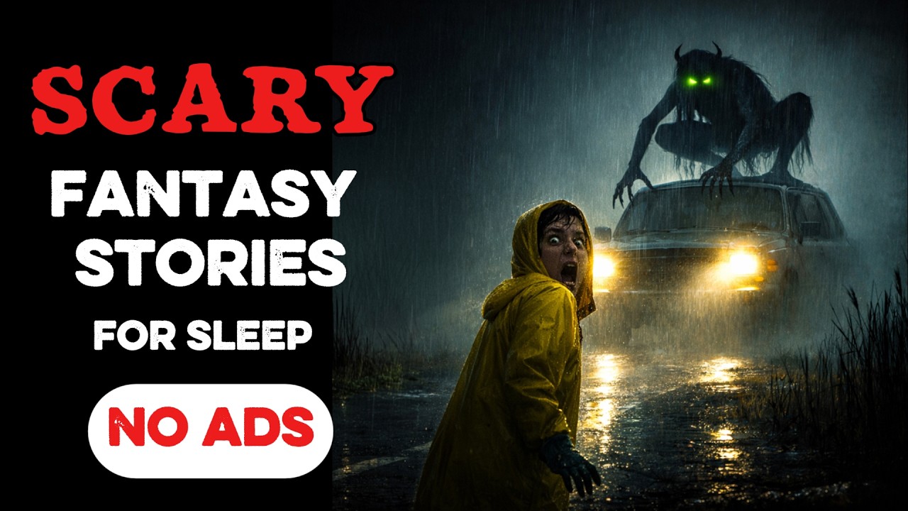 🛑 NO ADS 🛑 6 HOURS of FANTASY Horror Stories to Fall Asleep To | Gentle Rain + Black Screen