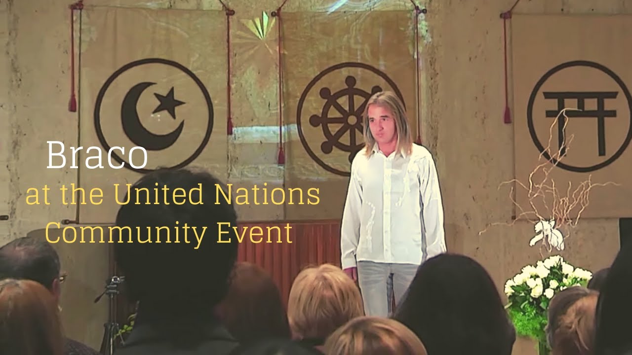 Braco at the United Nations Community Event | Peace Pole