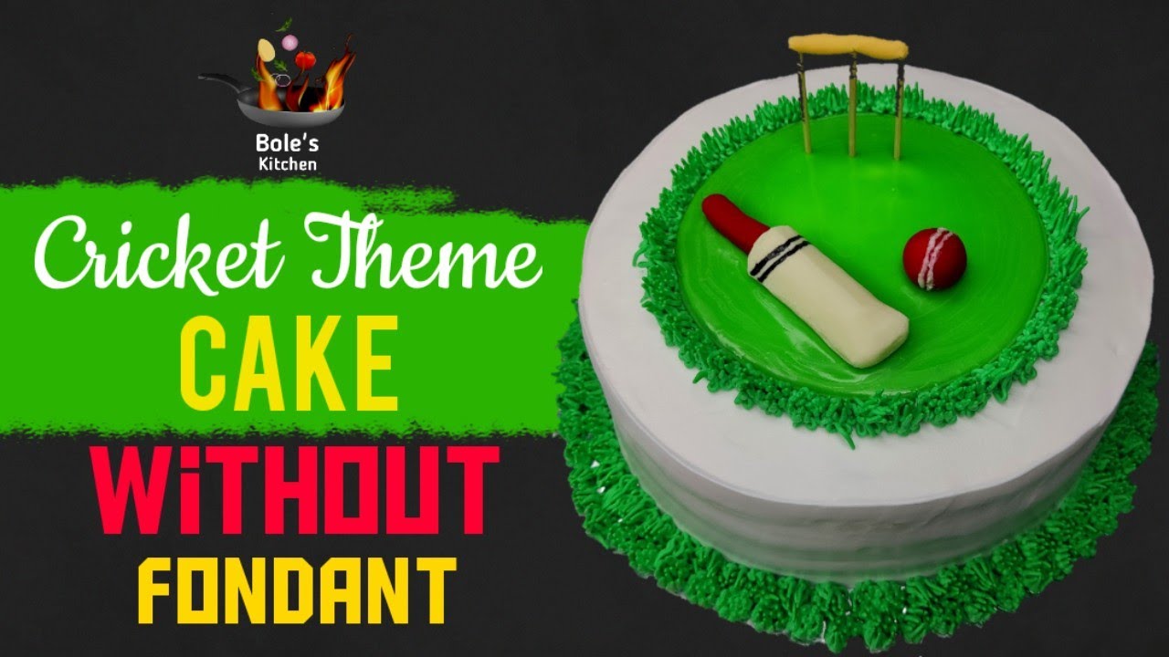 Cricket Theme Cake Without Fondant | Easy Mango Cake Design | Cricket Cake | Mango Cake |