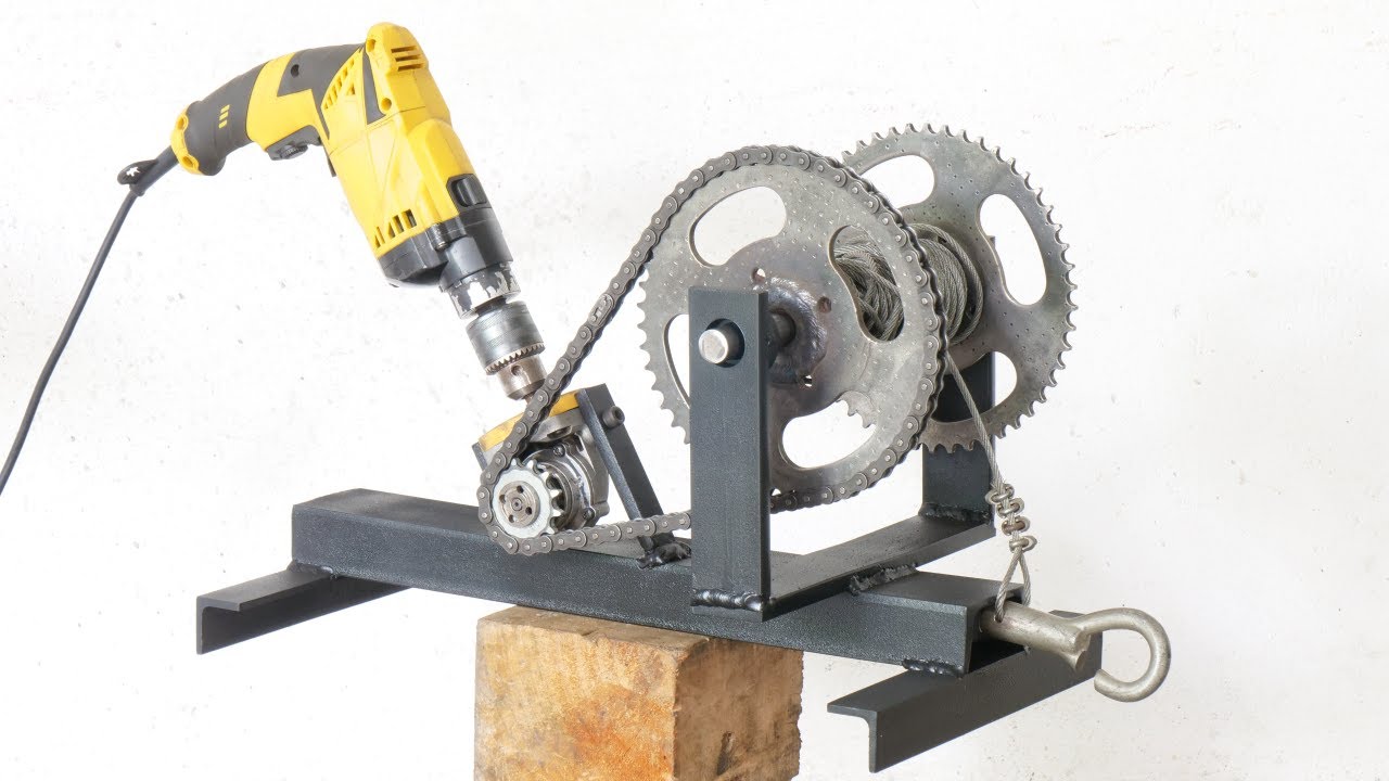 How To Make Simple Diy Winch Using Drill Machine At Home | DIY
