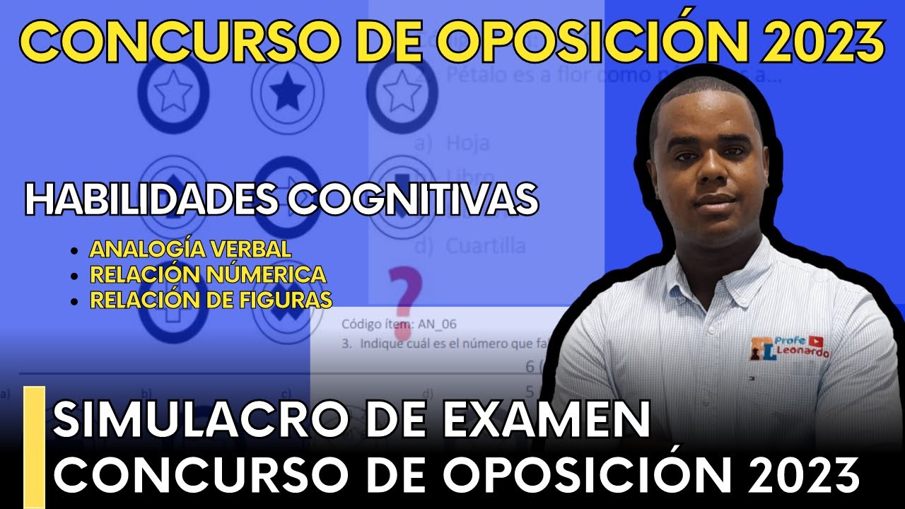 EXAMEN DE HABILIDADES COGNITIVAS CONCURSO DE OPOSICIÓN DOCENTE 2023 | SIMULACRO COMPLETO