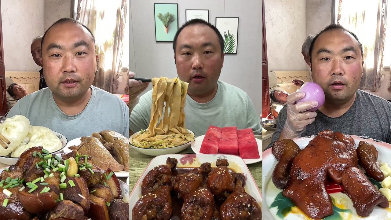 Yummy 451 Eat Chicken 🍗🍗, Meat ,Noodles Pepper ..#eatingshow #delicious #mukbang