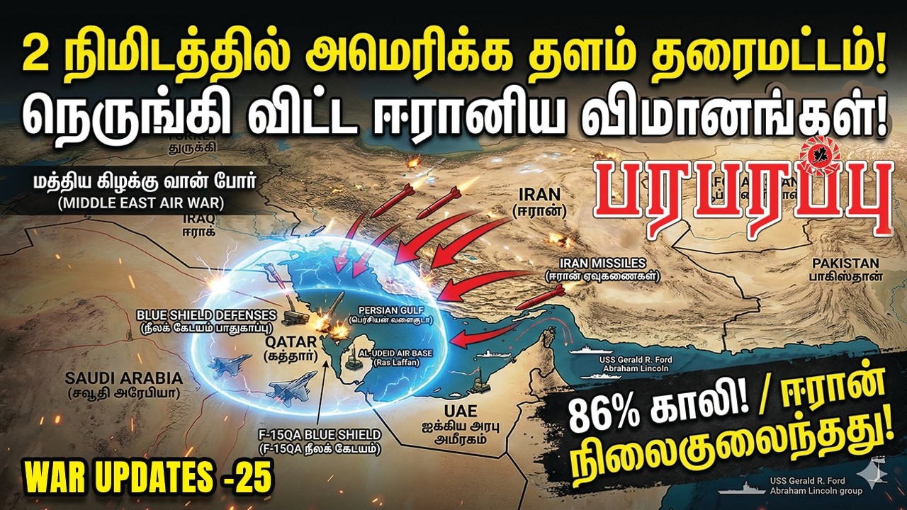 2 நிமிடத்தில் அமெரிக்க தளம் தரைமட்டம்! நெருங்கி விட்ட ஈரானிய விமானங்கள்! | WAR UPDATES-25