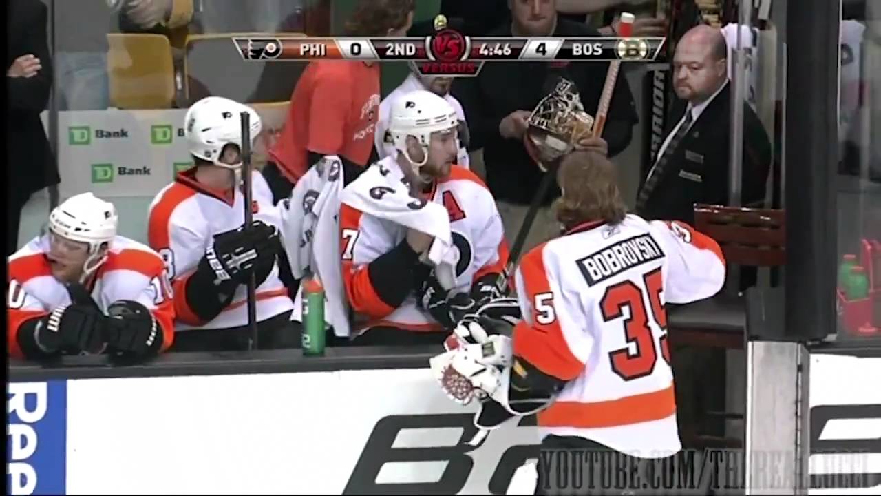 BRIAN BOUCHER Storms off after Nathan Horton GOAL! Bruins Vs. Flyers Game 3