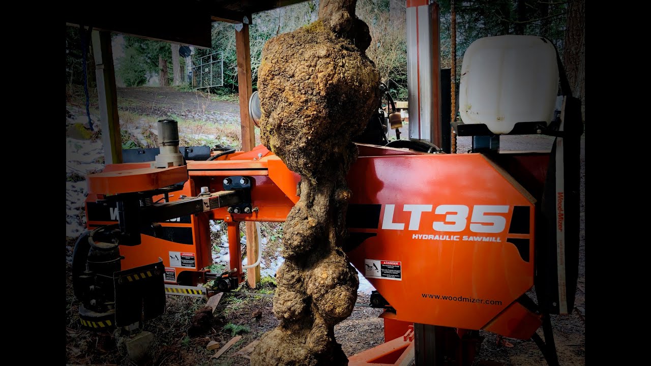 Crazy Maple Burl Milling on my Wood-Mizer