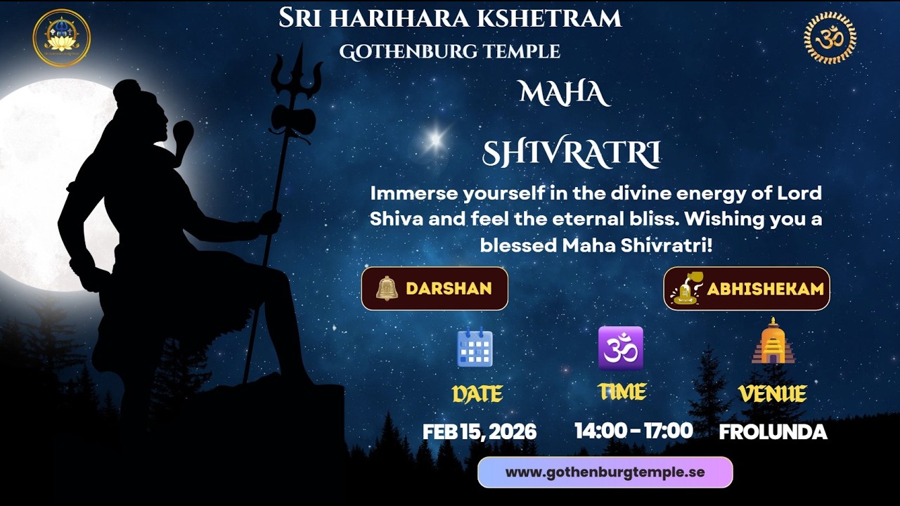 MahaShiva Ratri I Gothenburg Temple I 15 Feb 2026