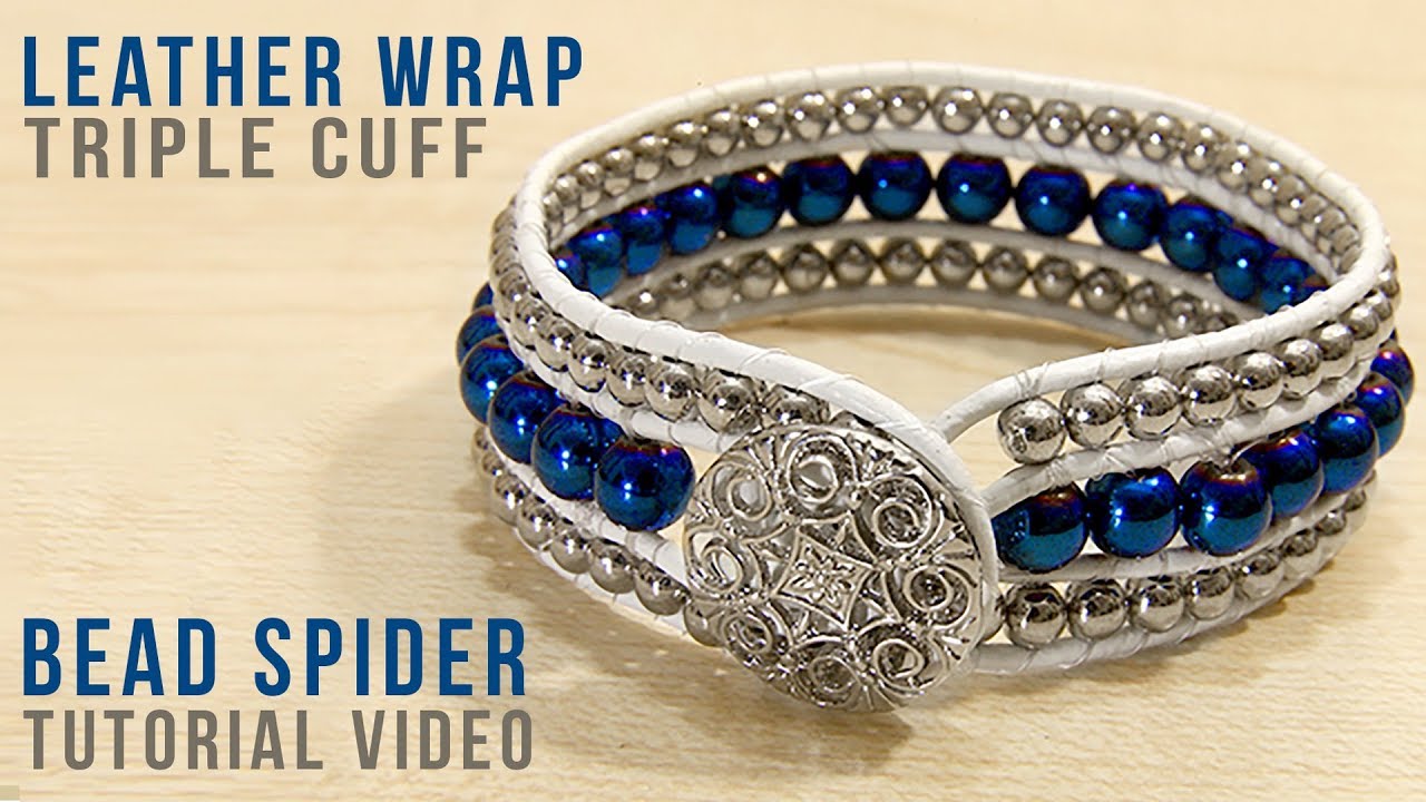 Leather Wrapped Triple Cuff Bracelet - Easy DIY Jewelry Tutorial