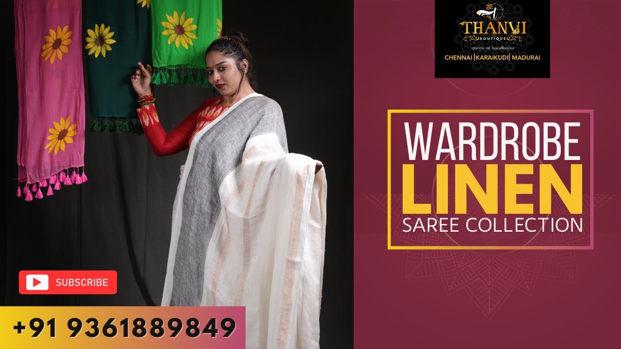 🥰 My Wardrobe Linen Collections | Handlooms | #linen #linensarees #boutiquevlog