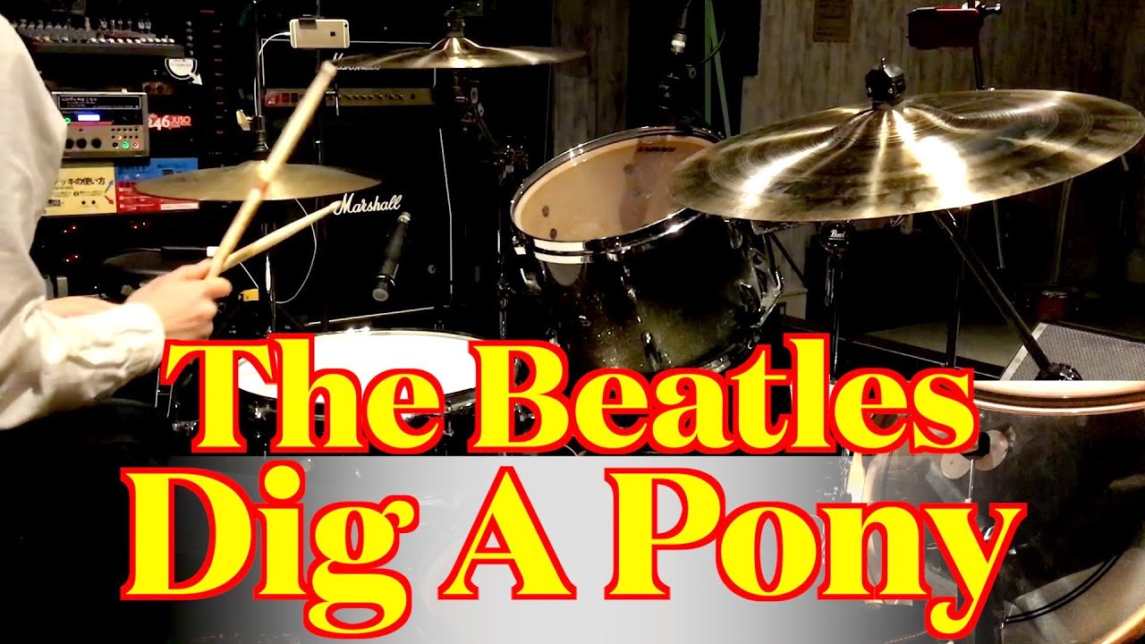 The Beatles - Dig A Pony (Drums cover from fixed angle)
