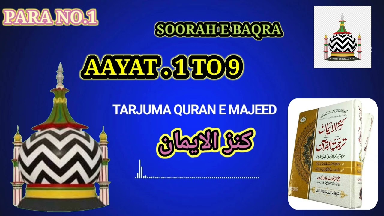 Quran Sharif | Kanzul Iman Juz(PARA)1 | With Urdu Translation| Ala Hazrat Ahmad Raza(Islamic scholar