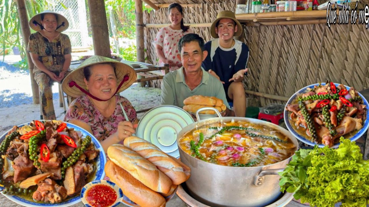 Vịt Nấu Tiêu Xanh Bao Tử Heo | Món Ăn Ngon Đám Tiệc Nơi Miền Quê || Duck cooked with pepper