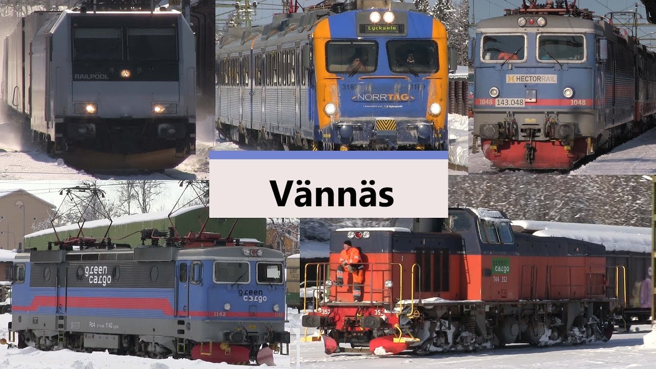Tåg vid Vännäs, Green Cargo, CargoNet, Hector Rail och Norrtåg,