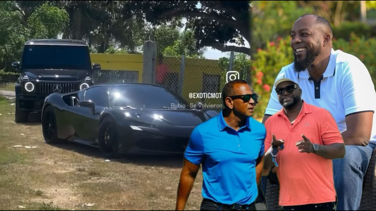 David Ortiz y Alex Rodríguez Llegaron a La Casa de Vladimir Guerrero En El Campo En 2 Carros de Lujo