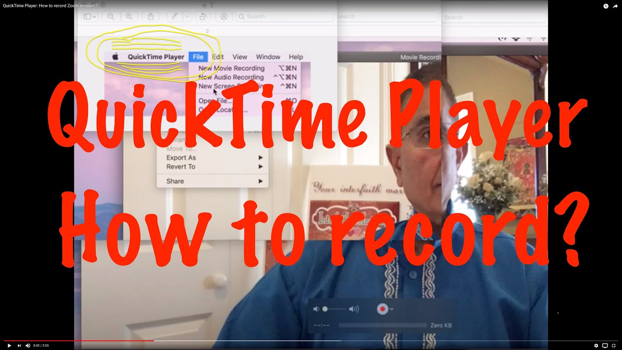 QuickTime Player: Как записать сессию Zoom?