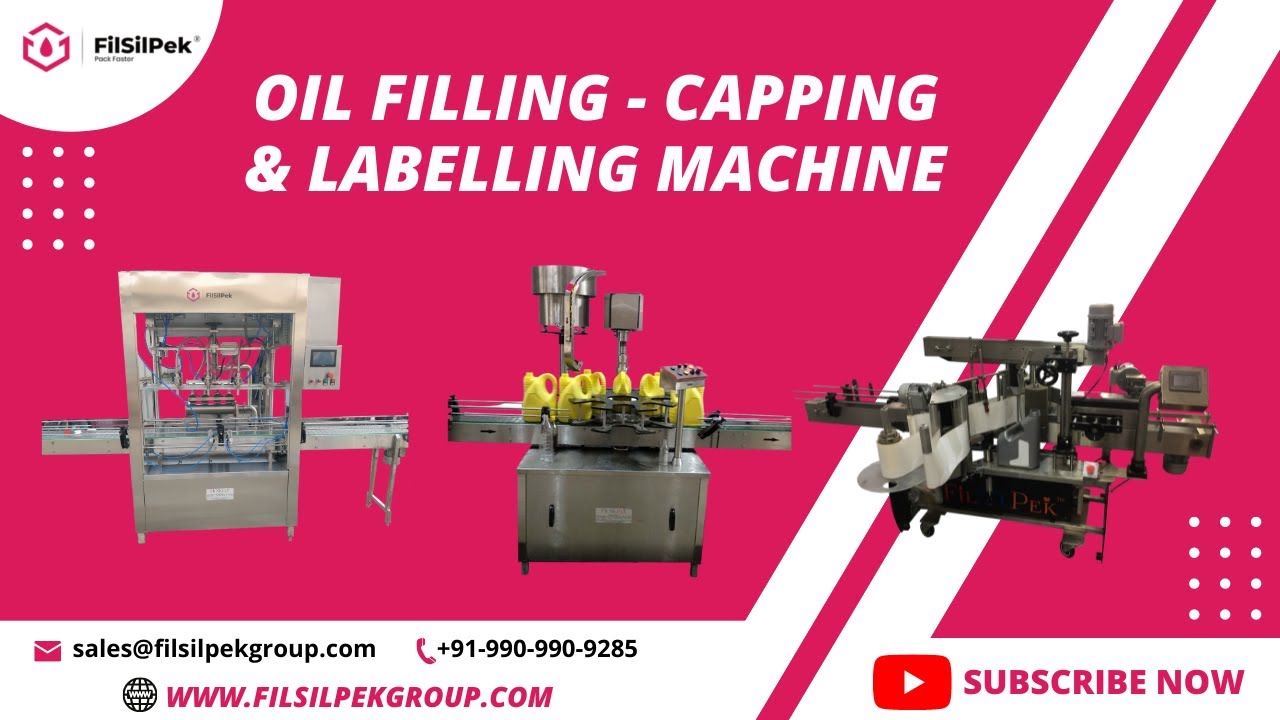 Edible Oil Filling Machine - Capping & Labeling Machine - 5 Liter Oil Filling Machine - Automatic