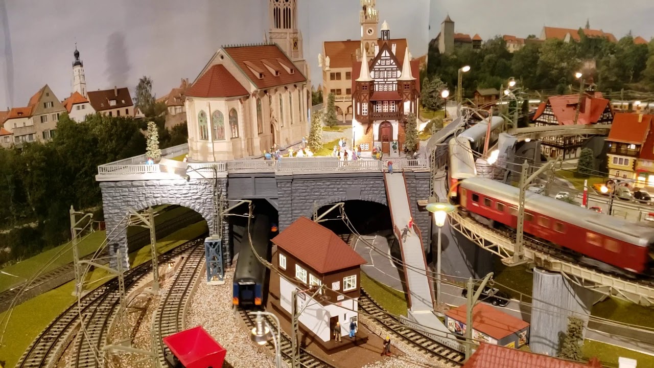 Marklin HO scale vintage analog model train layout