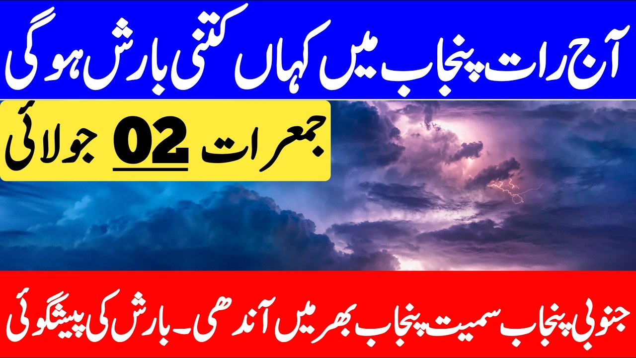 Monsoon Rainfall Alert : Heavy Rain Prediction In Current Week | Punjab Weather Report