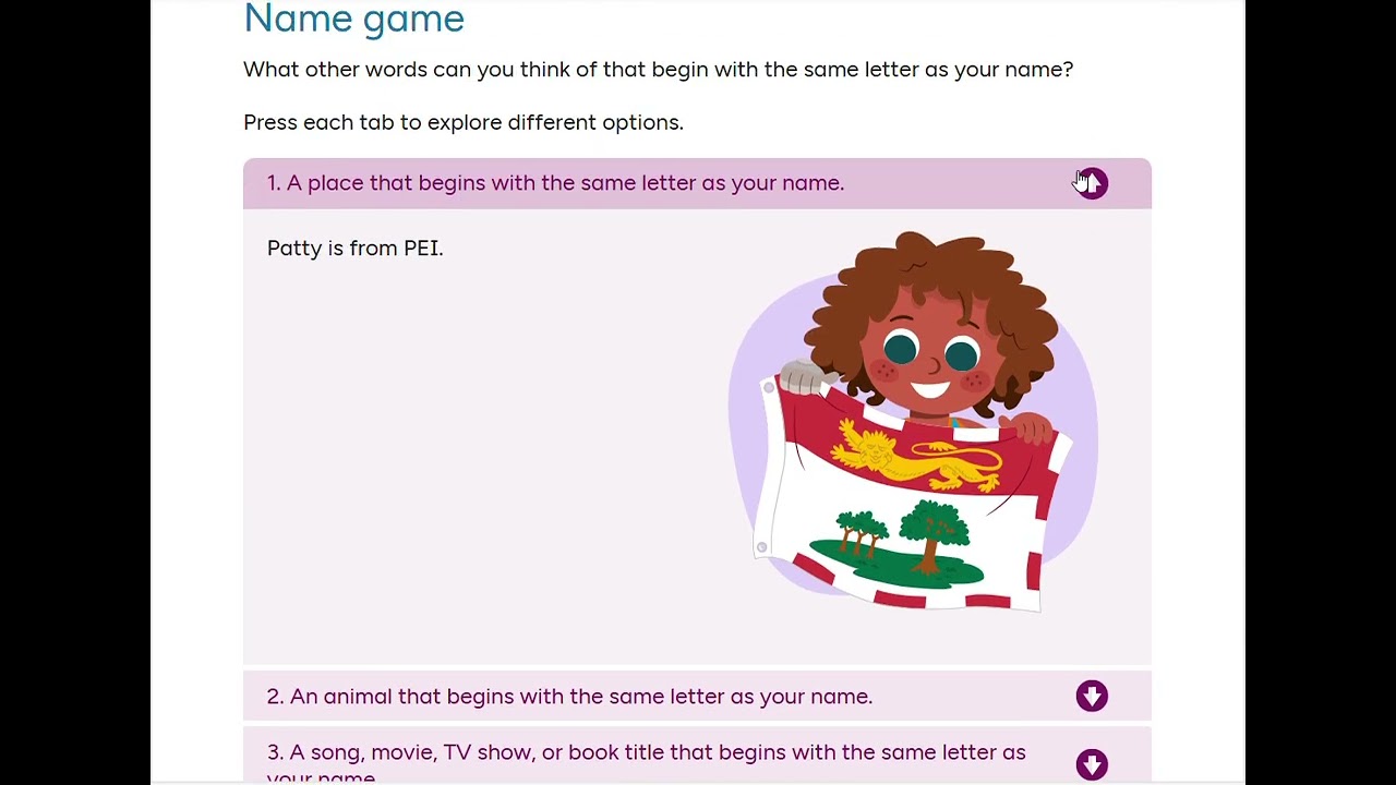Learning about your name for kindergarteners