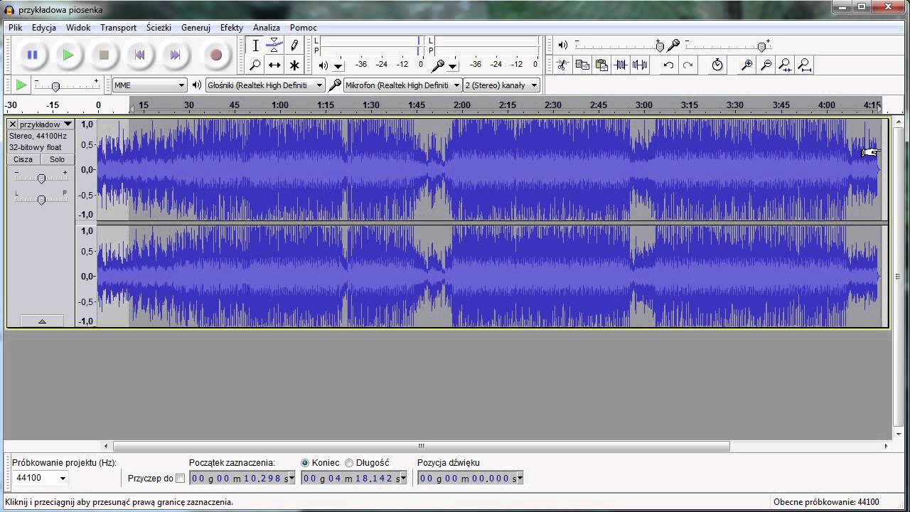 01# Audacity - wycinanie muzyki