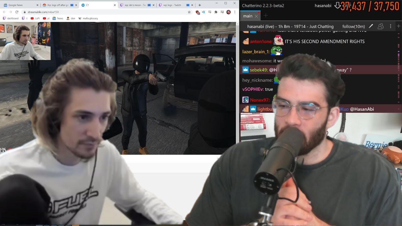 HasanAbi reacts to GTA/NoPixel Clips | xQc Drama