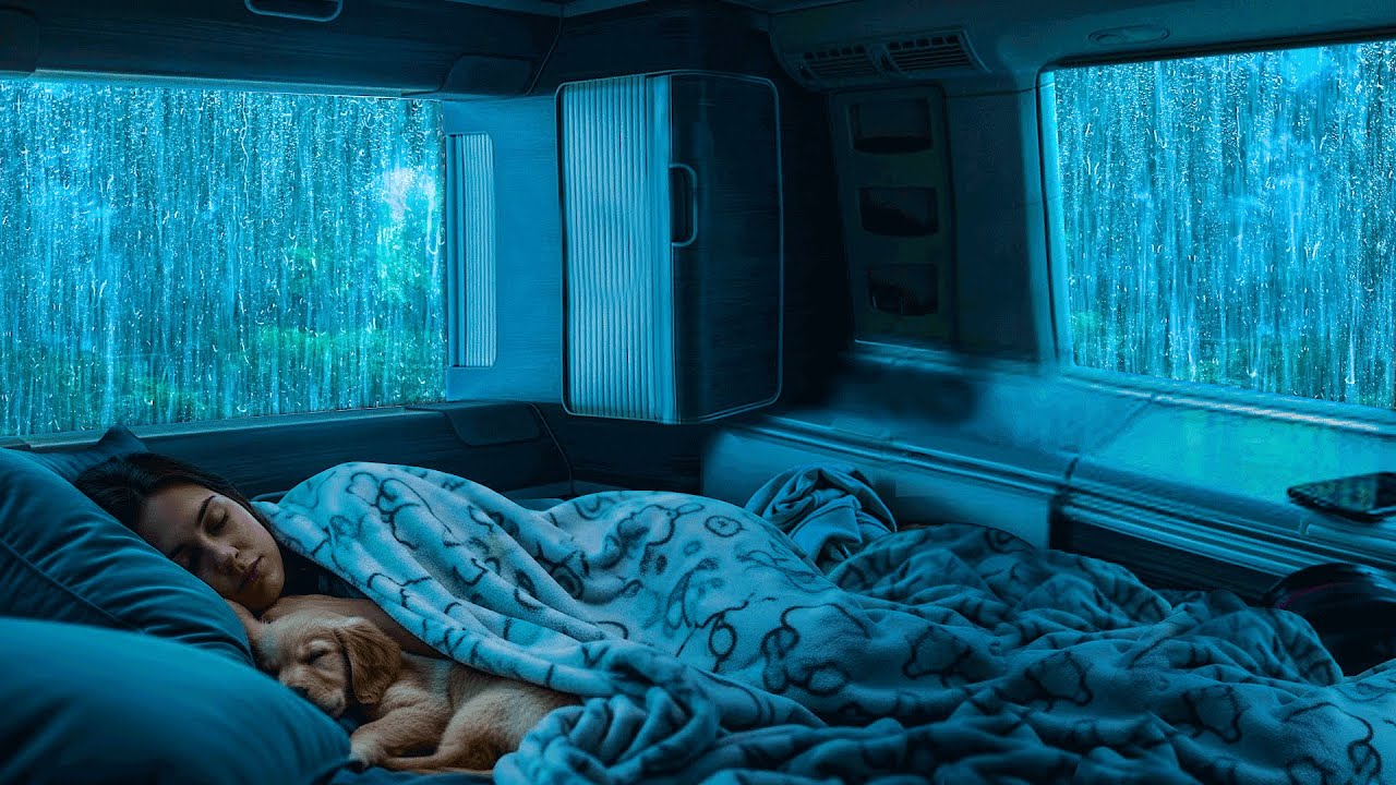 Heavy Rain Surrounding Car ⛈️ Sleep Meditation Ambience for Stress Relief and Calm