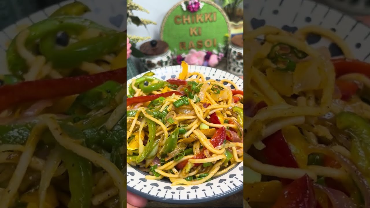 Street Style Veg Chowmein Recipe | Easy Veg Noodles at Home | Desi Chinese Chowmein Recipe #shorts 