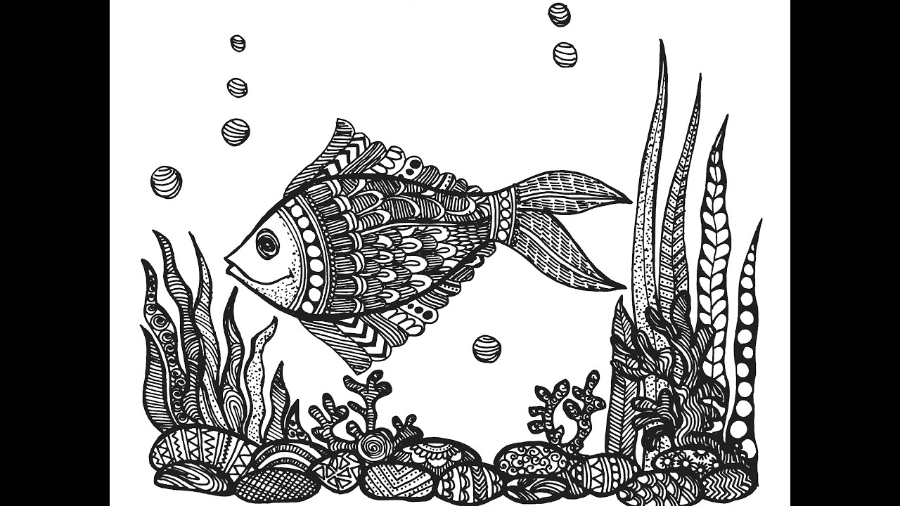 Fish Mandala | Doodle Art | Zentangle Art | Step by Step Drawing | Mendhika Designs