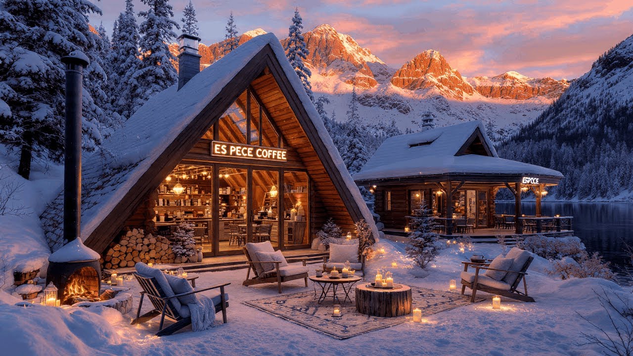 Relaxing Jazz in Coffee Shop with Fireplace | Smooth Study Music 6