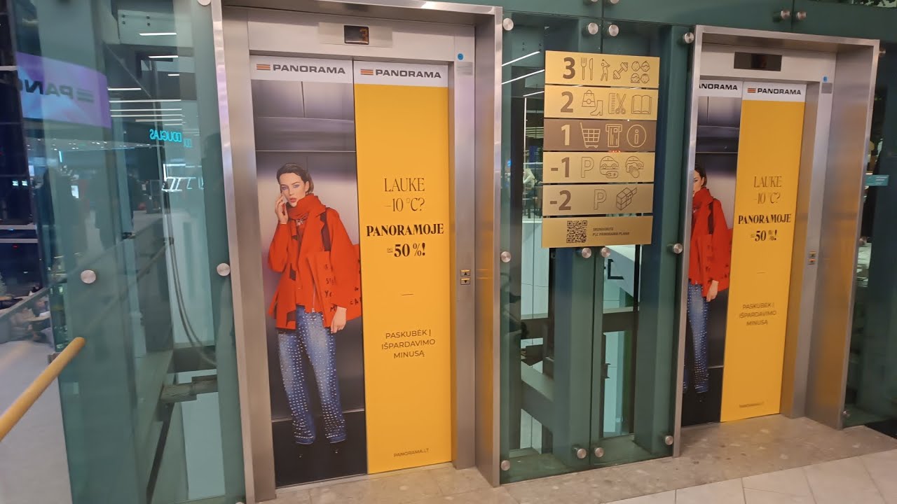 2007 Schindler Eurolift MRL Traction Elevators in Panorama Shopping Center, Vilnius, Lithuania
