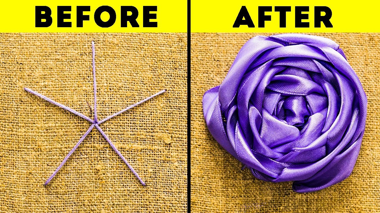 SIMPLE RIBBON EMBROIDERY CRAFTS || Cute Decorations by 5-Minute DECOR!