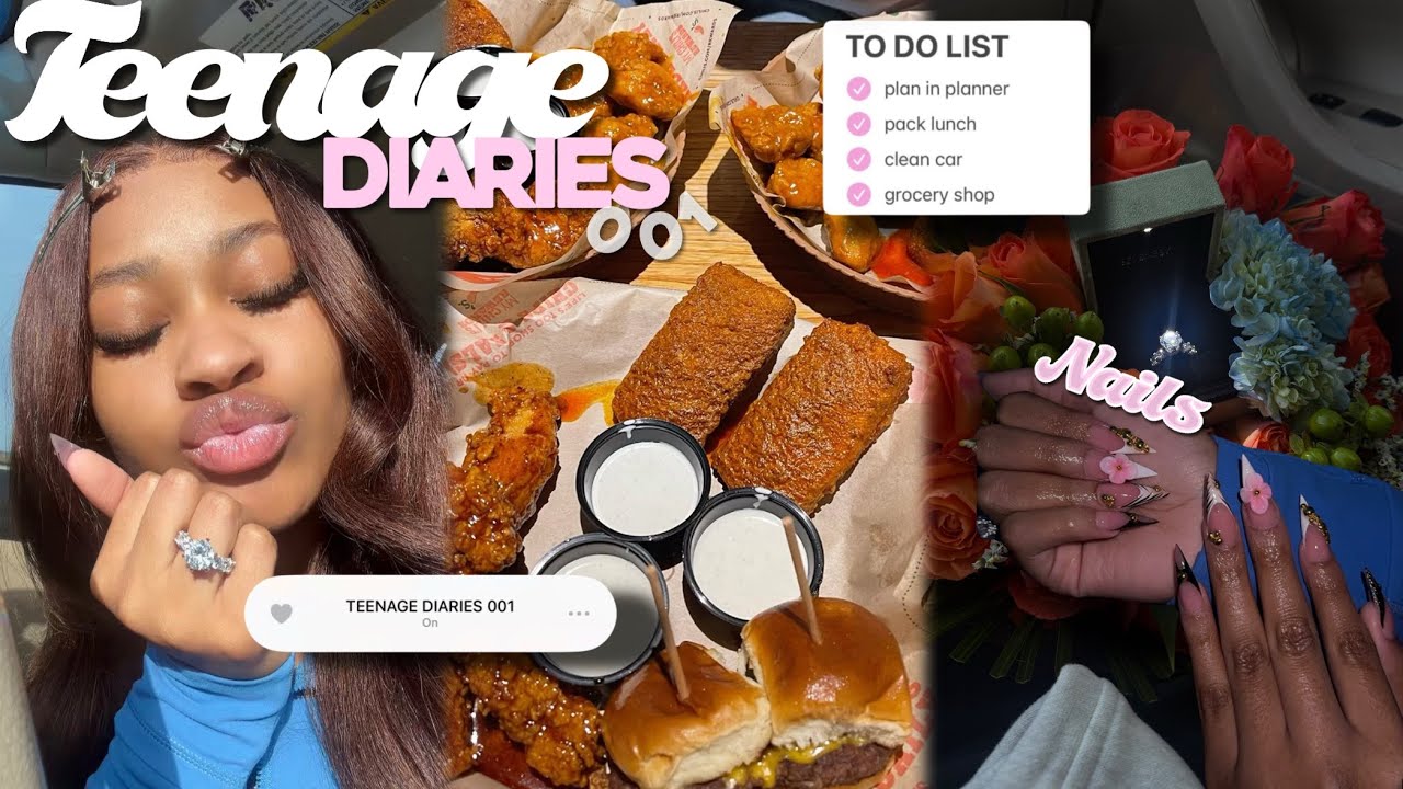 TEENAGE DIARIES 001🩶 (nails, eats, promise ring, school, planning, errands) | Saniaa Desiree 