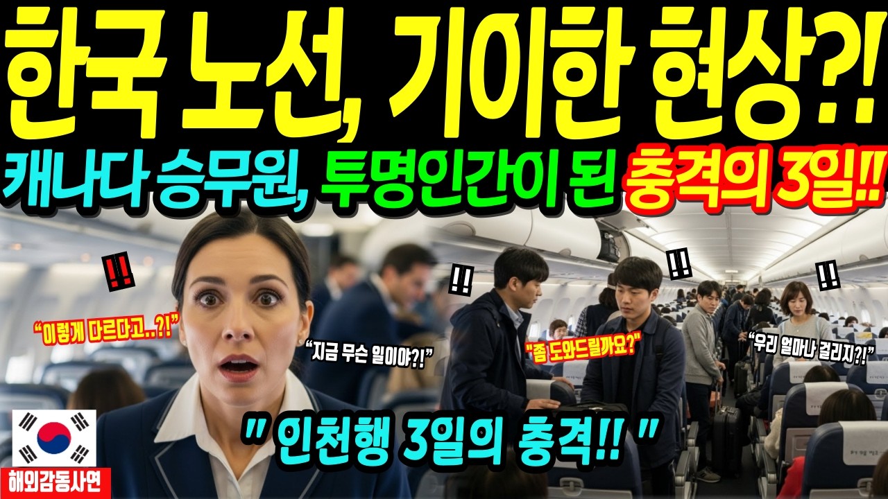 [해외감동사연] 캐나다 승무원, 투명인간 됐다!! 20년 경력이 무의미해진 순간, 인천행 비행기에서 무슨 일이?!