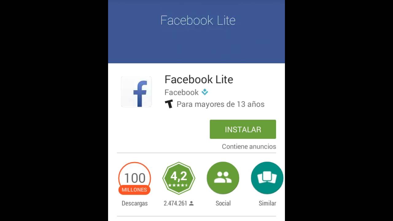 C&oacute;mo descargar Facebook Lite
